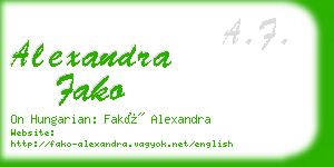 alexandra fako business card